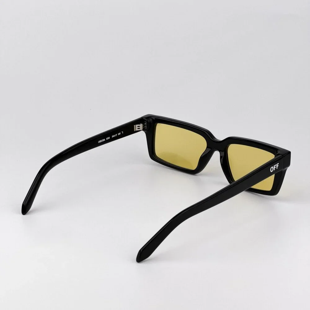 Off-White WARREN Men Sunglasses Black Square Yellow | Model OERI13A 1018